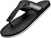 [Harssidanzar] Men Flip-Flops Flat Indoor Outdoor Summer Beach Thong Slip on Sandals KM235US