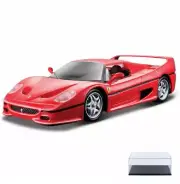 DIECAST CAR & DISPLAY CASE FERRARI F50, RED BBURAGO 26010 1/24 SCALE DIECAST CAR