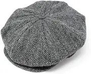 [Hanna Hats] of Donegal Handmade Irish Flat Cap for Men Driving Cap Made in Ireland 100% Linen