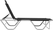 Camping Sunloungers Reclining Patio ChairsSun Lounger Aluminium and Black
