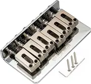 Wilkinson M Series 52.5mm(2-1/16 inch) String Spacing Modern Style Saddle Hardtail Fixed Bridge Non-Tremolo Bridge for Strat Tele Style Electric Guitar, Chrome
