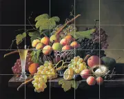 Art Lemon Grape Wine Ceramic Mural Backsplash Bath Tile #1803