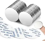 Super Strong Magnets, 32x2mm Heavy Duty Rare Earth Magnets with Double-Sided Adhesive, 20Pcs Premium Powerful Neodymium Disc Magnets for Refrigerator, DIY, Scientific, Craft, Office