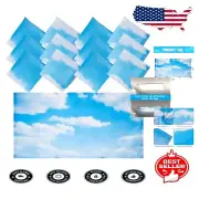 Transform Your Space with 12 Pcs Decorative Blue Sky Cloud Light Covers 4x2 ft