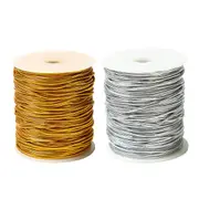 Elastic Rope Cord 10pcs Gold Silver Stretch String for DIY Craft Gift Wrapping