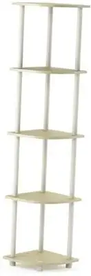 Turn-N-Tube 5 Tier Corner Display 5-Tier Round Tube Cream Faux Marble/White