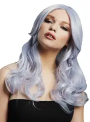 Nicole Womens Silver Lilac Deluxe Curly Fashion Wig