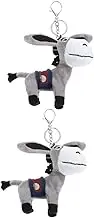 LUOZZY 2pcs Adorable Grey Donkey Plush Keychain 12cm Soft Stuffed Animal Charm for Keys Bags Phones Travel Party Favors
