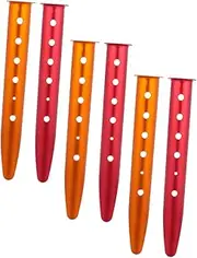 TOYANDONA 6PCS Aluminium Alloy Tent Stakes for Outdoor Camping Durable Ground Pegs for Sand Grass and Ice Accessory for Tents and Canopies