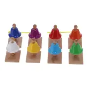 8Pcs Hand Bells Set 8 Note Handbells Colorful Metal Musical Toy Percussion K FAD