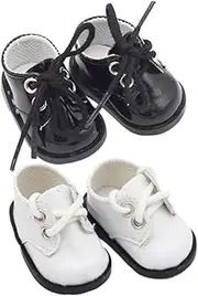 GARVALON Children's Mini Shoes Toy 2 Pairs of Plush Doll Shoes Elegant Decorative for Doll Accessories