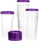 48 oz Clear Twist Top Storage Deli Containers with Leak Proof Lids Purple 20pcs