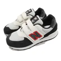 在飛比找PChome24h購物優惠-New Balance 童鞋 574 W 寬楦 黑 白 紅 