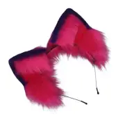 Wolf Foxes Animal Tail Cosplays Costume Faux Furs Cats Ears Headbands Headdress