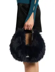 [Sass & Bide] Calypso Fur Bag in Petrol Blue