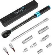 11-Piece 3/8" Torque Wrench Set, (5-60Nm) Dual Direction Adjustable 72 Tooth for