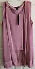ADELE & MAY TUNIC TOP MAUVE DUSTY ROSE SLEEVELESS POLYESTER OVERLAY SIZE XLARGE