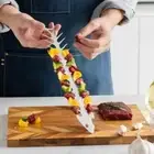 2PCS Stainless Steel Fish Bone Skewers Reusable Barbecue Skewers Campfire