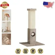 Elegant Greige Cat Scratching Post - 28.7” Sisal Pole for Indoor Climbing Fun