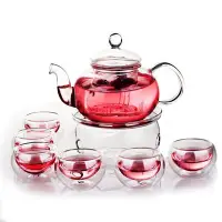在飛比找Yahoo!奇摩拍賣優惠-花茶壺 花茶壺組 茶壺 耐熱玻璃 耐高溫花茶壺 玻璃茶漏 水