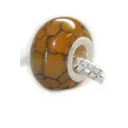 Dragon Veins Agate Stone European Bead Compatible for Most European Snake Chain