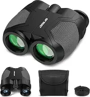 Compact Binoculars for Adults and Kids, 12x25 Small Binoculars with Low Light Vision for Bird Watching, Theater and Concerts, Hunting and Sport Games(Grey)
