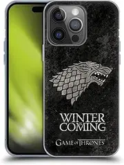 Head Case Designs Official HBO Game of Thrones Stark Dark Distressed Look Sigils Soft Gel Phone Case Cover Compatible with Apple iPhone 14 Pro