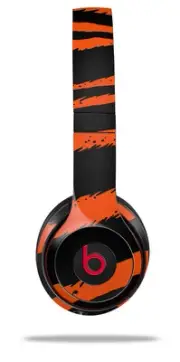 Skin Wrap for Beats Solo Wireless 2 3 4 Zebra Orange SKIN ONLY