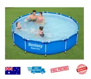 12FT New Metal Frame Portable Swimming Pool Above Ground Backyard & Filter Pump