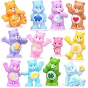 12pcs/set Cute Bear Action Figures Rainbow Bear Mini Figure Toy Cake Toppers Decorations Ornaments Kids Gifts