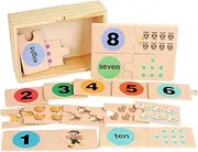 Counting Toys for Kids Ages 3-5,Wooded Educational Number Puzzle | Interactive Colorful Kindergarten Games for Learning and Preschool Classroom Homeschool