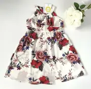 Girls Dress NEW Red Floral Cleo Neck Girls Dress Girls Party Dress