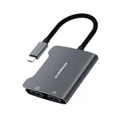mbeat Tough Link Usb C To Dual 4K Hdmi Adapter Space Grey