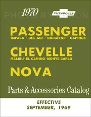 1970 Chevrolet Illustrated Parts Book Chevelle El Camino Monte Carlo Nova Impala
