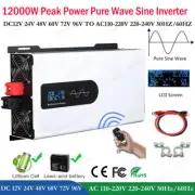 12000W Peak Power Pure Sine Wave Solar Inverter 24V 48V 60V 72V 96V to 110V/220V