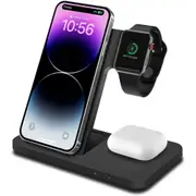 3 in 1 Wireless Charger Dock - Foldable Charging Station - Apple Charger - Watch Charger - iPhone Wireless Charger - Android Wireless Charger - Portable Charger - Wireless Charging