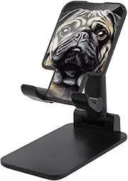 BWQMNT Cell Phone Stand for Desk Portable Phone Holder Adjustable Foldable Portrait of Pug Cellphone Stand Compatible with All Phones