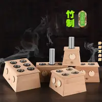 在飛比找蝦皮購物優惠-竹製艾灸盒 木質隨身灸 艾灸溫灸儀器 實木家用單孔艾灸盒 多