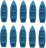 TOYANDONA Resin Mini Yacht Model 10pcs Nautical Decor Scale Canoe Souvenir for Coastal Home Fairy Garden