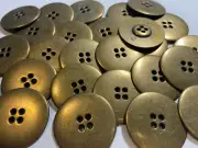 Italian Classic/Basic Metal Button Antique Brass Finish 11,13,15,18,23,30mm 4h