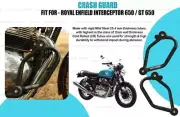 Black Crash Guard v1.0 With Sliders Fit For "Interceptor 650 / GT 650" MS