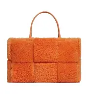 Intrecciato shearling tote bag One size light orange