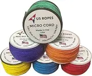 US Ropes 6 Pack Tactical Nylon Micro Cord 1.18mm X 125ft Lightweight Braided Cord (3/64" Diameter) on Spool Camping Boating Home Fishing Garden Jewelry 90lb Test Breaking Load (6 Rainbow Colors)