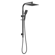 Decaura WELS Black Rail Shower Set 250mm Overhead 3-Mode Handheld Shower Head Set Square