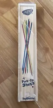Toysmith Pick-up Sticks Classic Game in Nice Wooden Box NEW SEALED