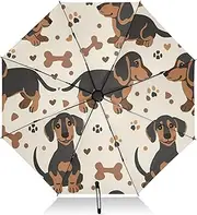 [RPLIFE] Cute Dachshunds Umbrella, Lightweight Durable Auto Open Close for Women, Travel Umbrellas for Rain and Sun