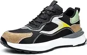 [JiuQing] Safety Shoes Steel Toe Work Sneaker Mens Lightweight Anti-Slip Industrial Shoes