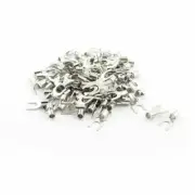 A● 100pcs SNB3.5-5 Fork Type Non-Insulated Spade AWG14-12 Cable Terminals