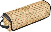 [sanluoli] 2 in 1 Hair Tools Organizer with Iron Mat Hair Tools Organizer Storage Bag Christmas Red Deer