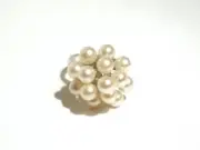 3 Tier Grape Cluster Cocktail Ring Sterling Silver with Cultured Pearls
